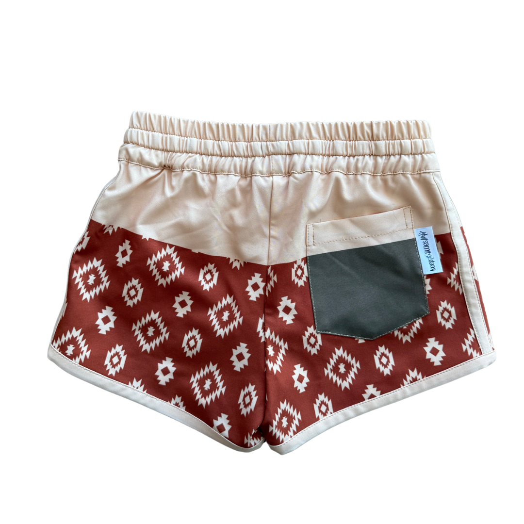 color block- hybrid shorts