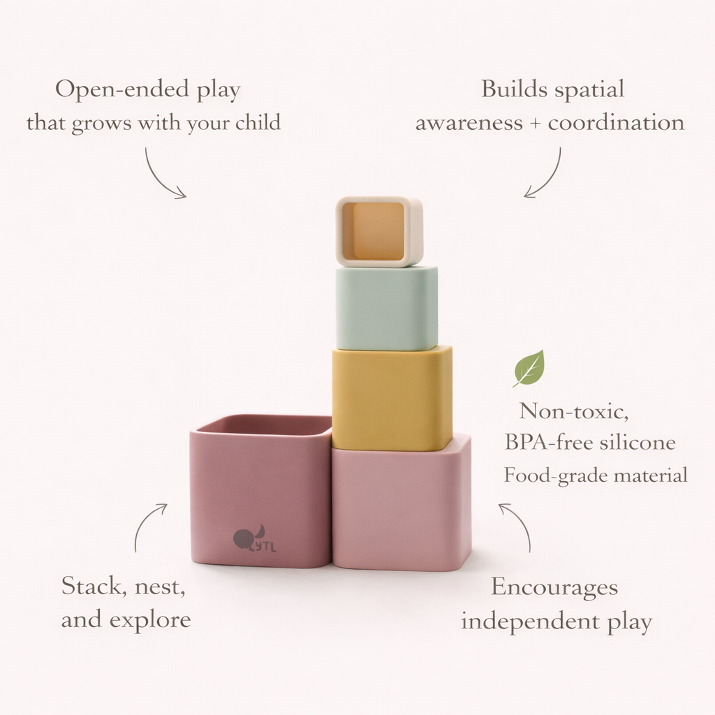 Colorful Stacking Cups + Silicone + Montessori + Water-play Toy | LYTL®️