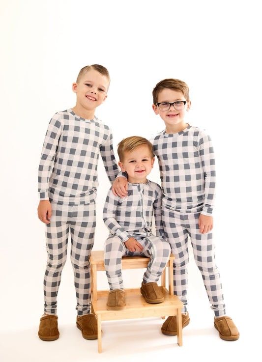 SLATE GINGHAM | TWO PIECE SET