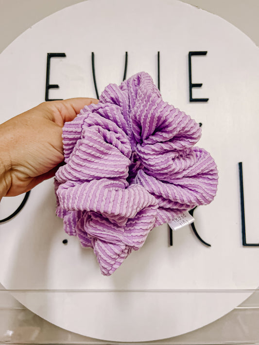 Lilac Ribbed Oversized Scrunchy
