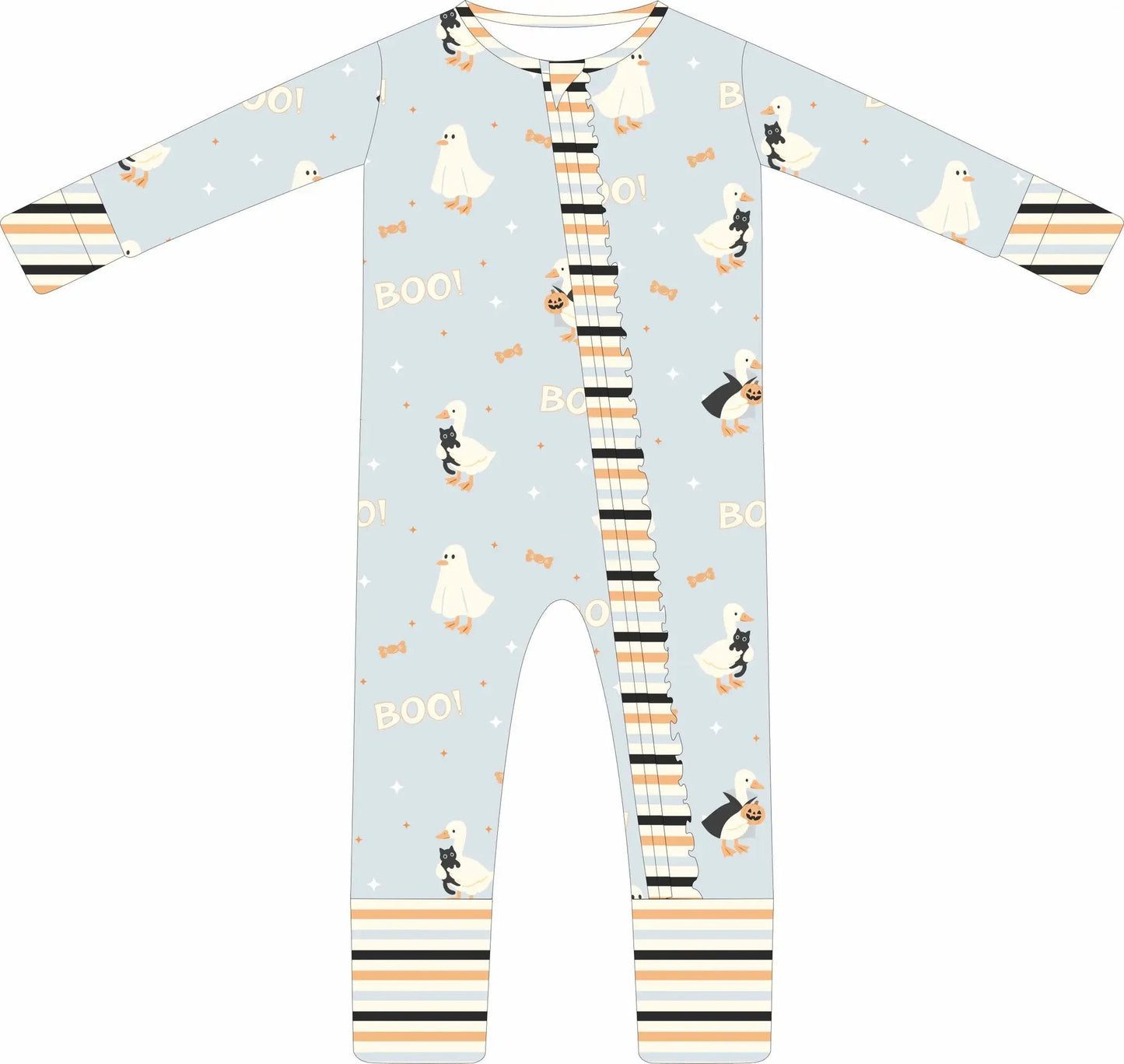 Max and Pippa | Boo Goose Halloween Ruffle Convertible Zippie Pajamas