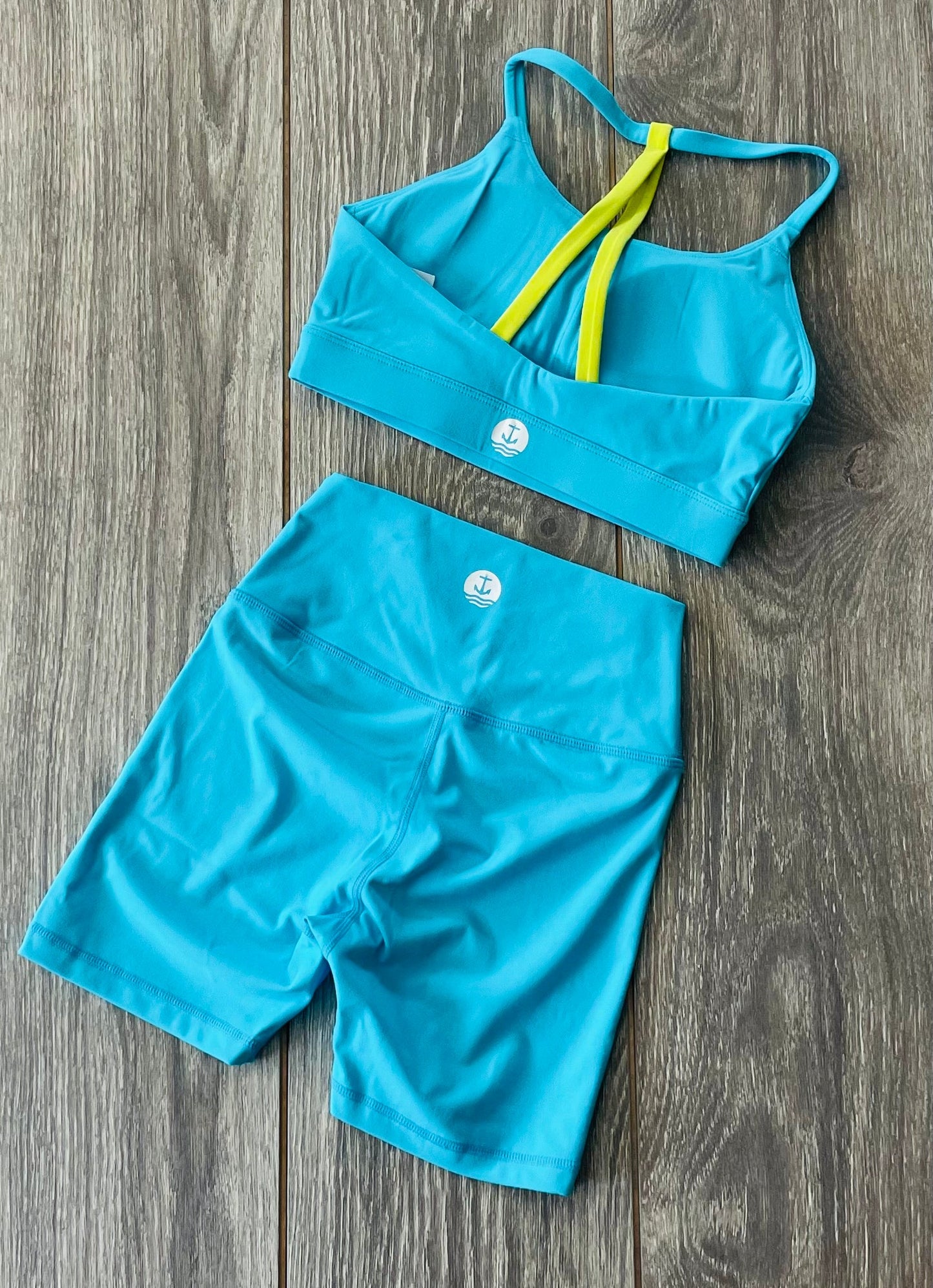 The Daybreak Peacock Turquoise Set - Top & Shorts