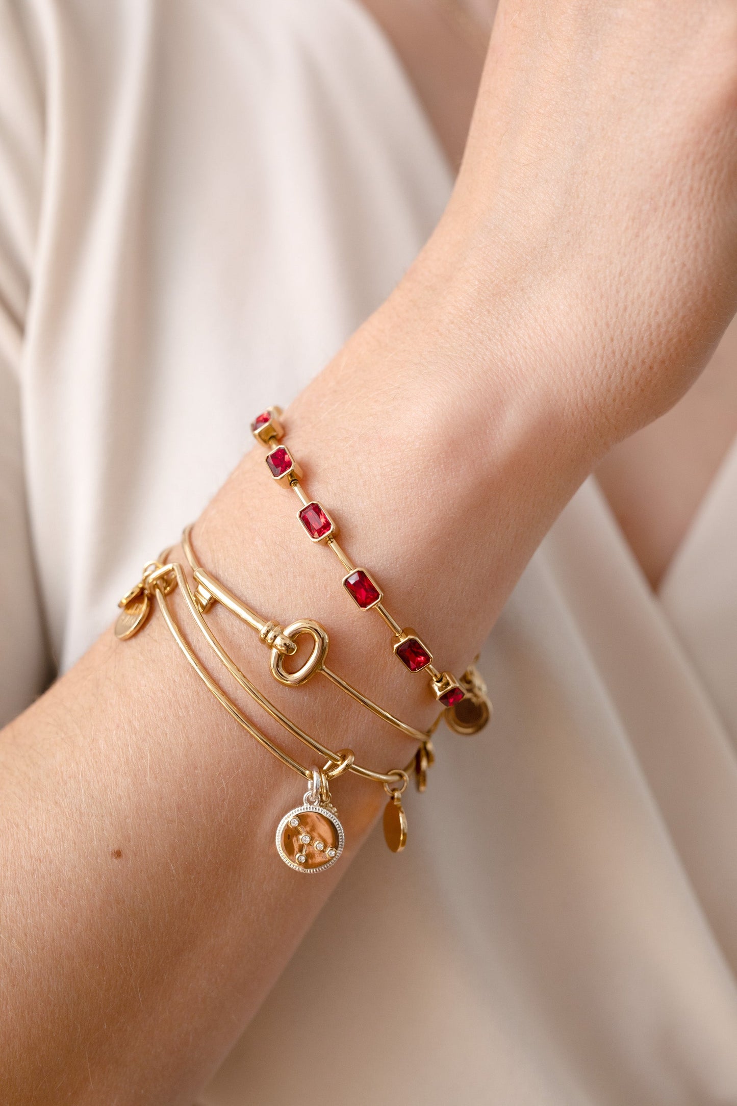 July Birthstone Emerald Cut Bangle