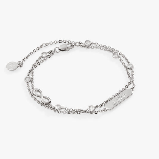 Sister Infinity Chain Double Strand Bracelet