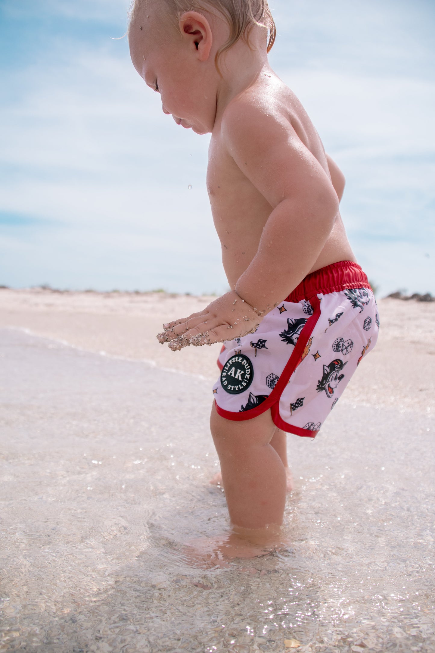 All gas retro hybrid swim shorts