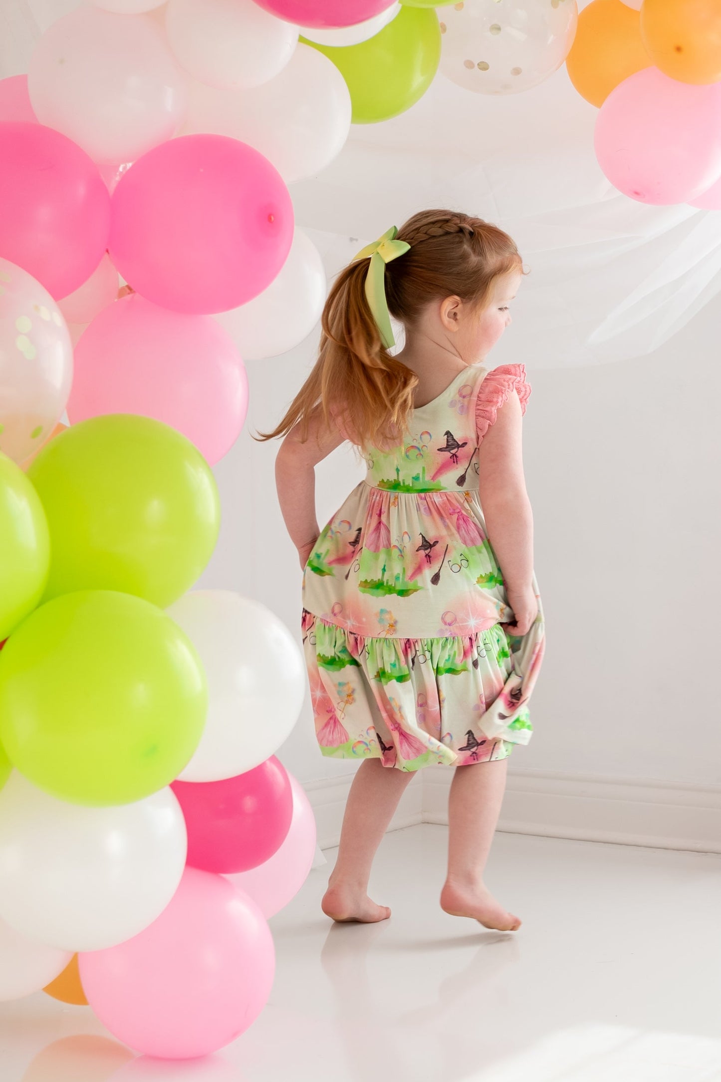 Popular Ruffle Lace Sleeve Tiered Twirl