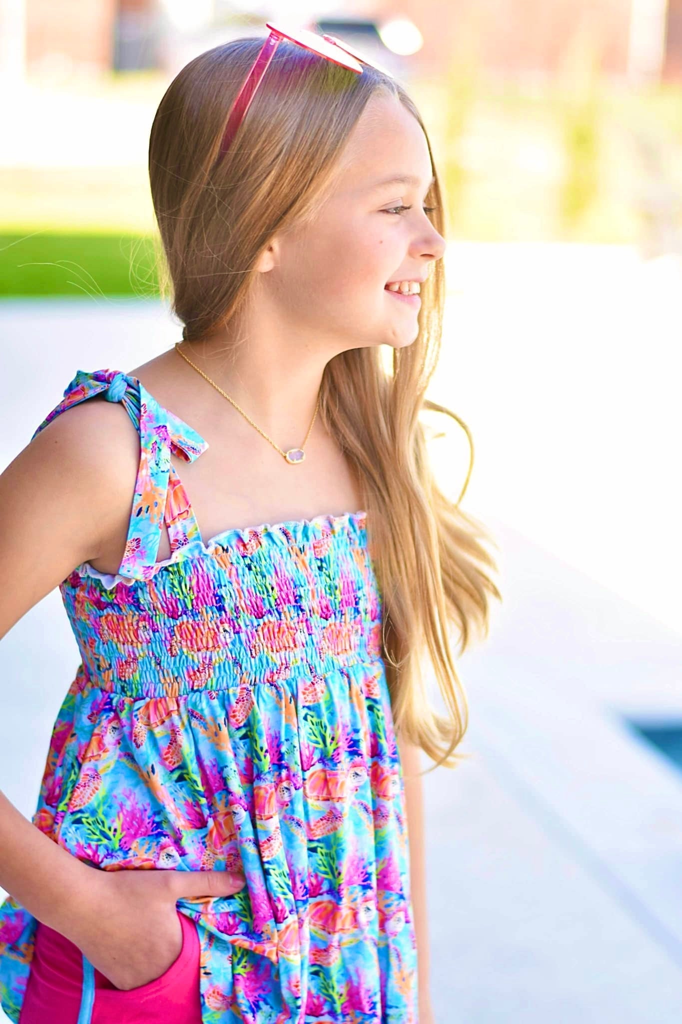 Sea Turtle Smocked Bamboo Tunic Set