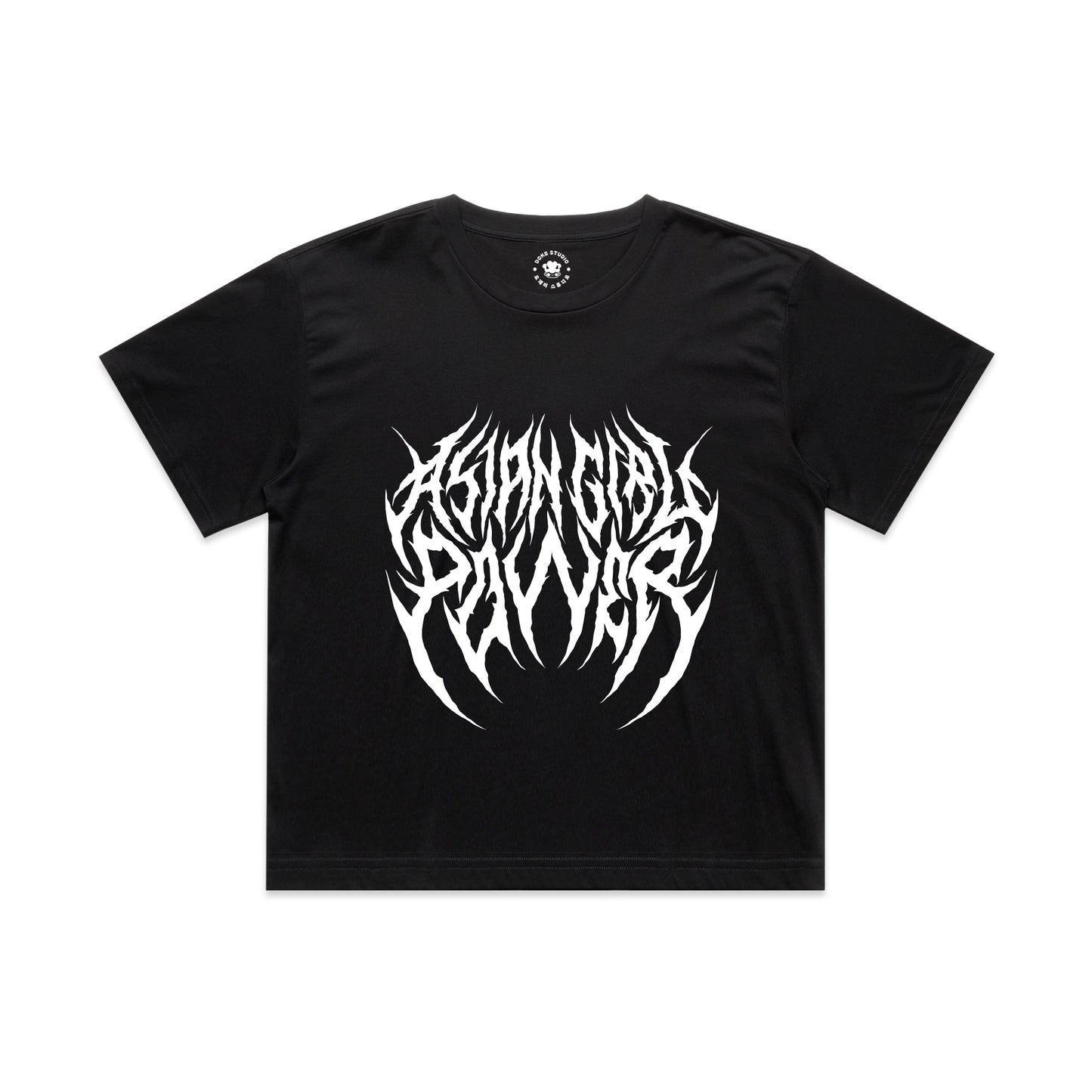Asian Girl Power Metal Crop Tee
