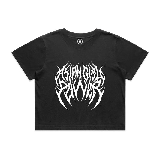 Asian Girl Power Metal Crop Tee