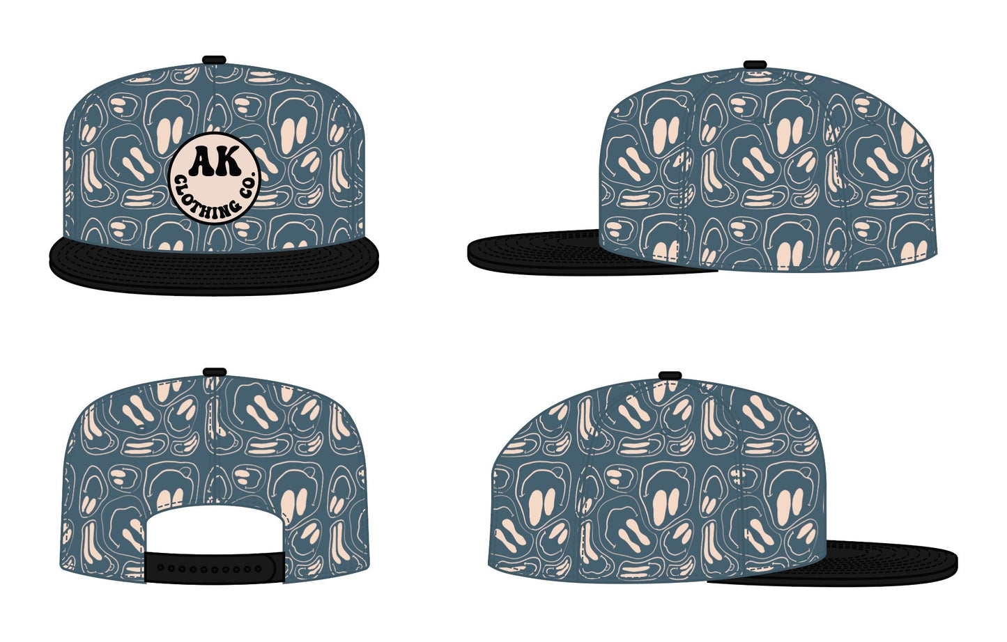 Silly face snapback hat