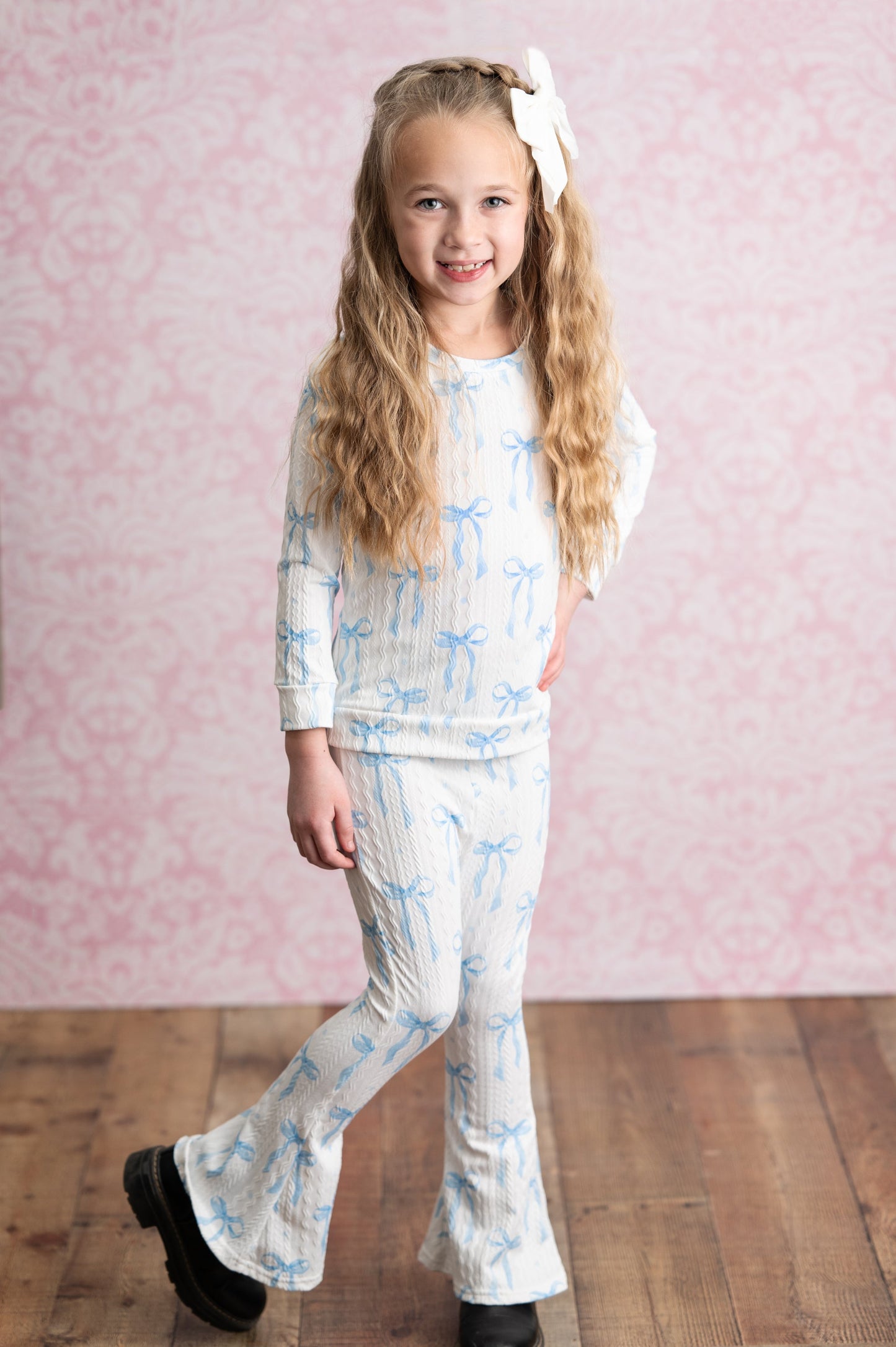 Blue Bow Coquette Lounge Set