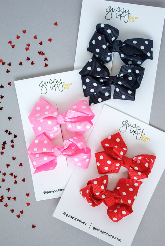 Red Polka Dot Glam Pigtail Set