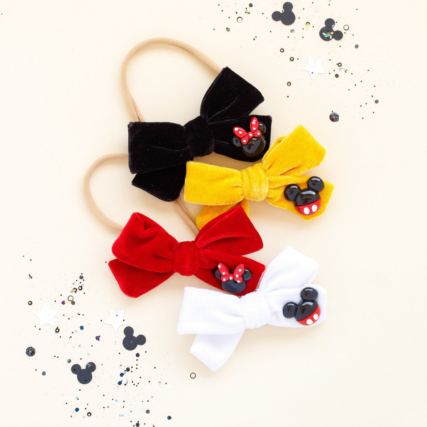 Yellow Velvet Mouse Charm  | Classic Bow