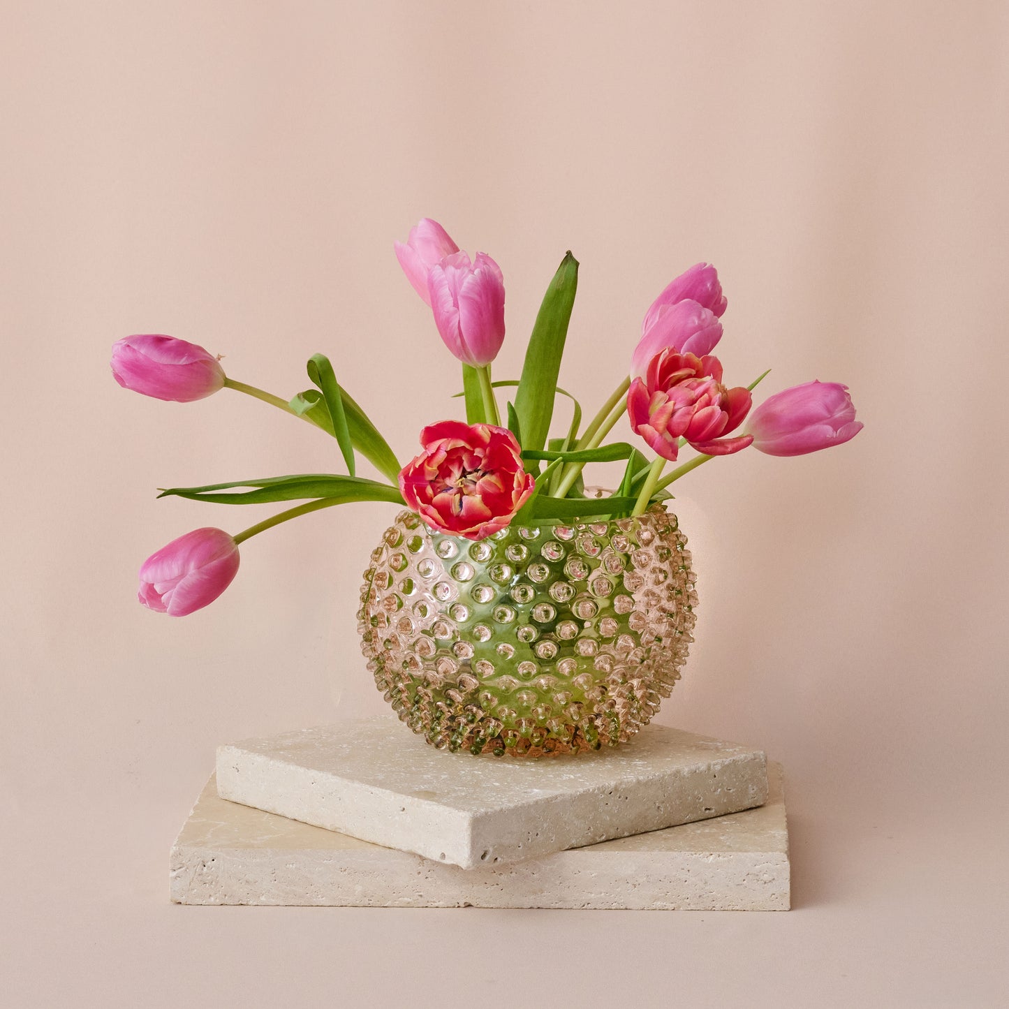 Hobnail Vase - Large - Apricot Chiffon