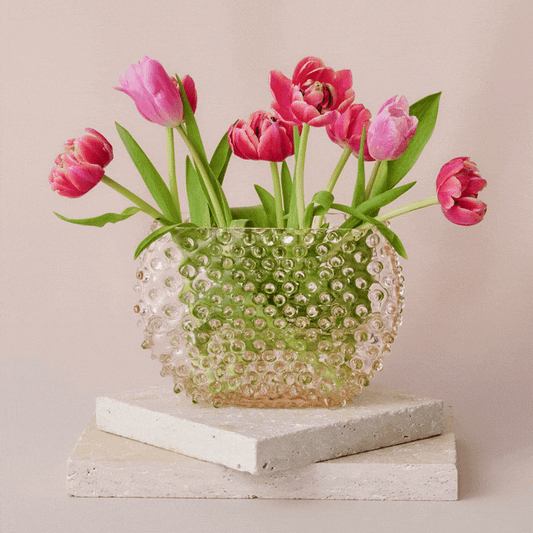 Hobnail Vase - Optic - Apricot Chiffon
