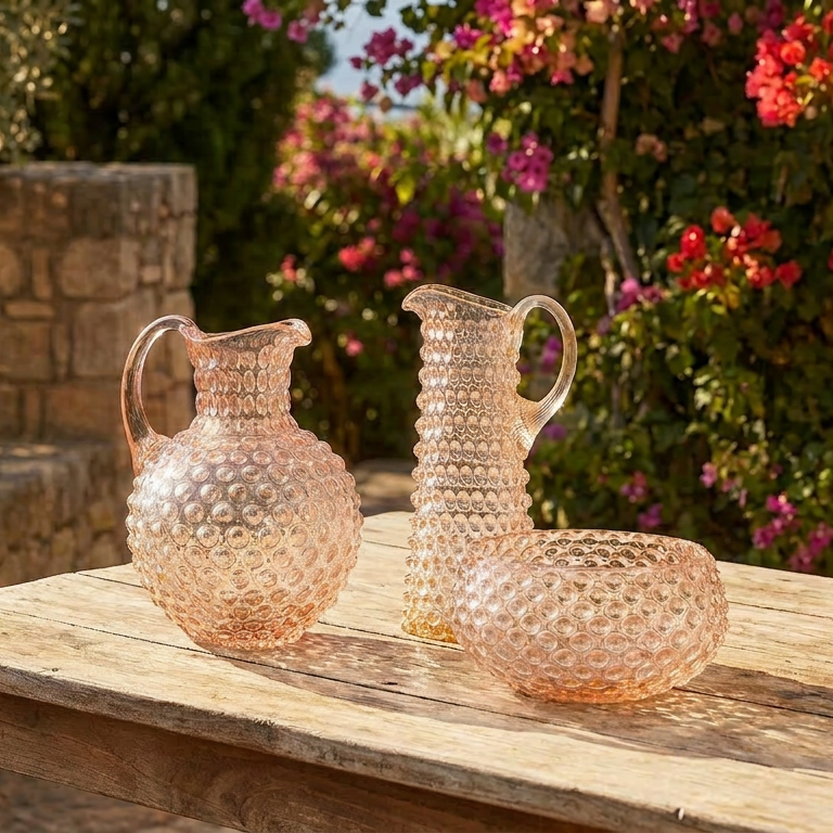 Hobnail Bowl - Large - Apricot Chiffon