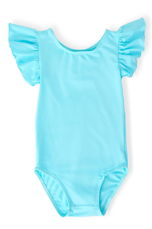 Aqua S/S Flutter Sleeve Leotard