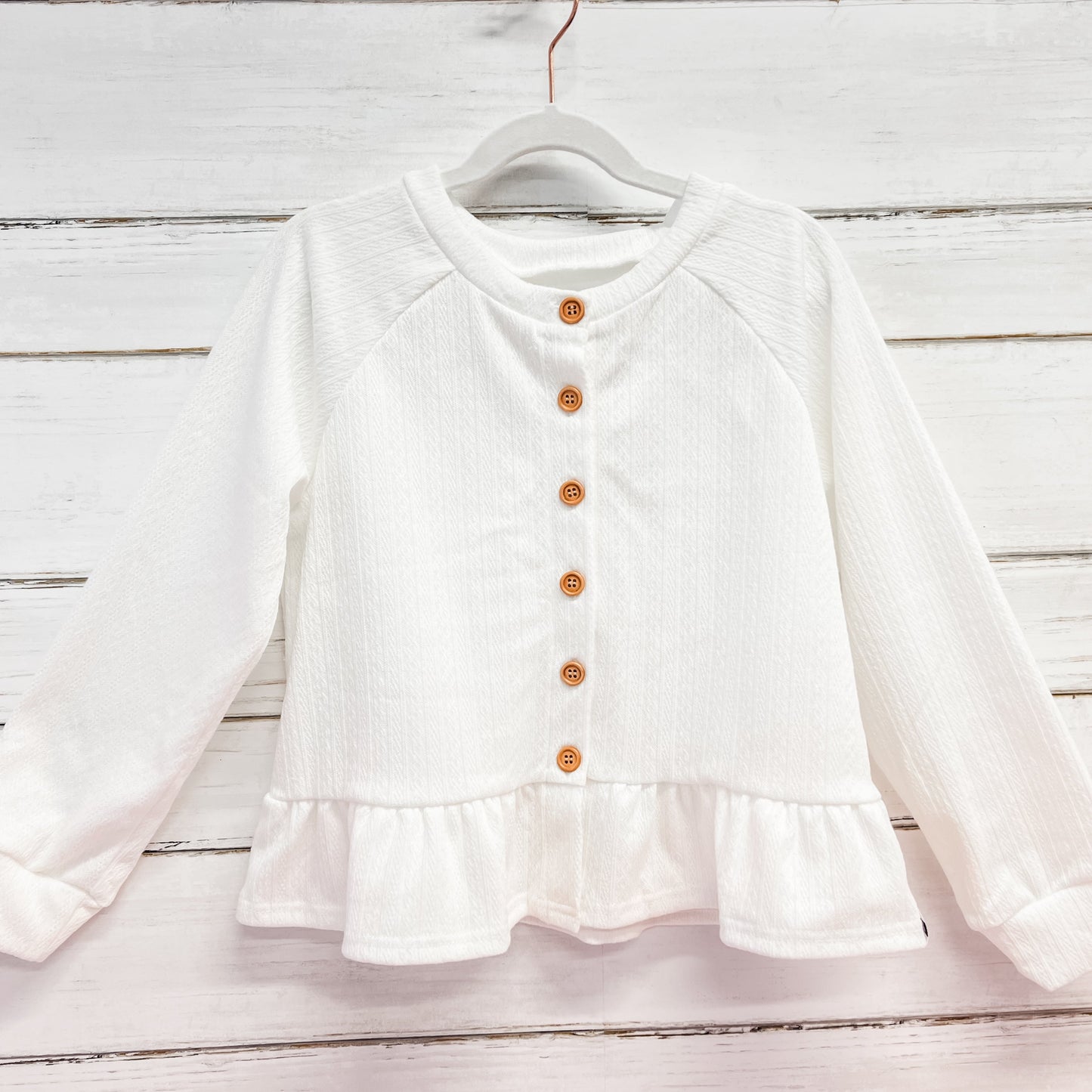 Spring Ruffle Cardigan (white, pink, lavender)