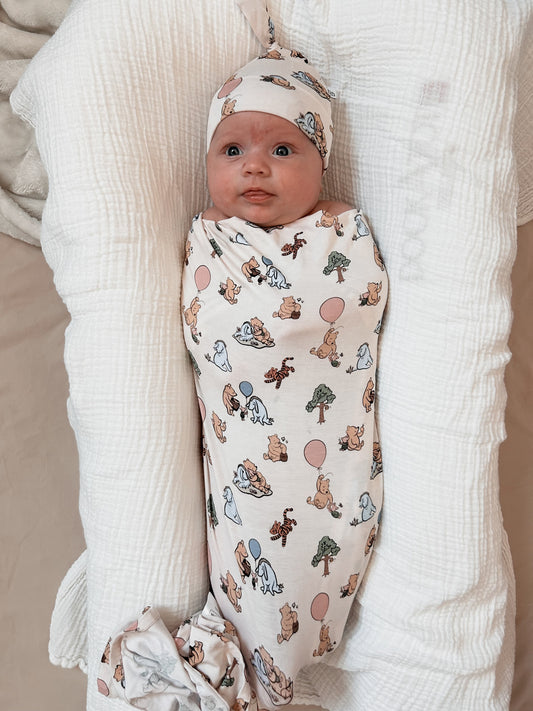 Pooh | Bamboo Swaddle + Beanie Set