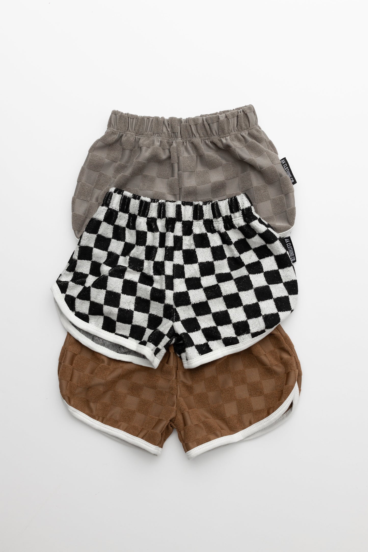 Checker Terry Shorts- BLK
