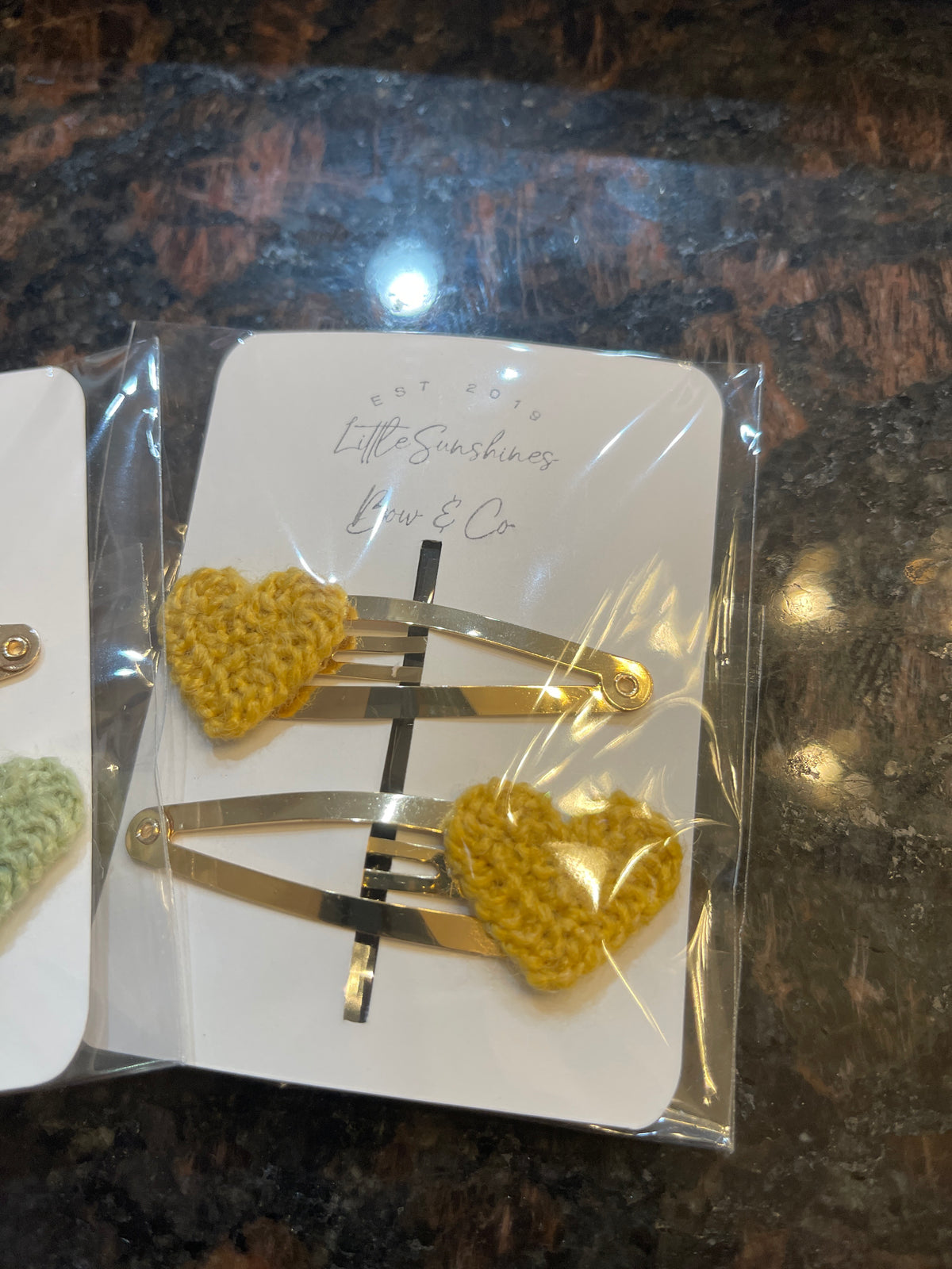 Crochet Heart Snap Clips & Nylon Headbands