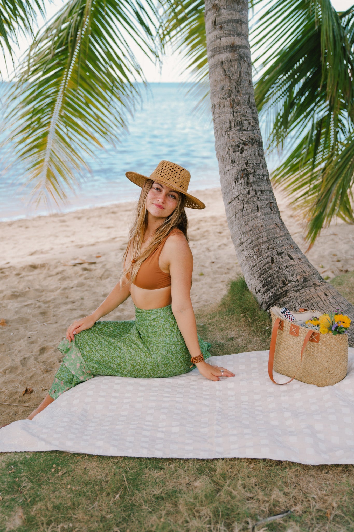 Magnolia & Gingham Luxe Hawaiian Beach Towel