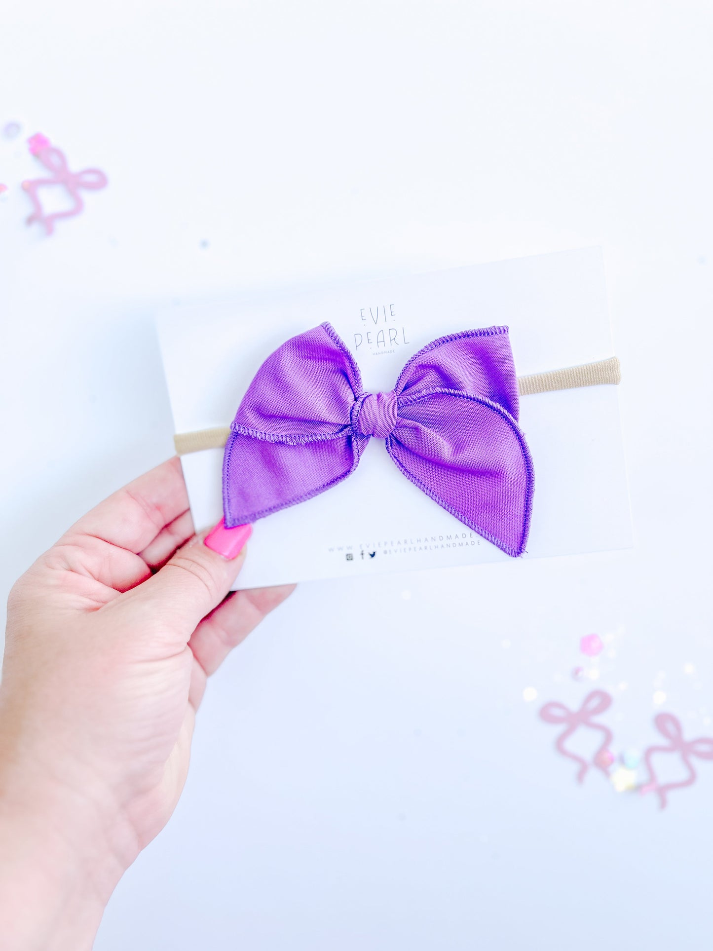 Purple Solid Small Bow