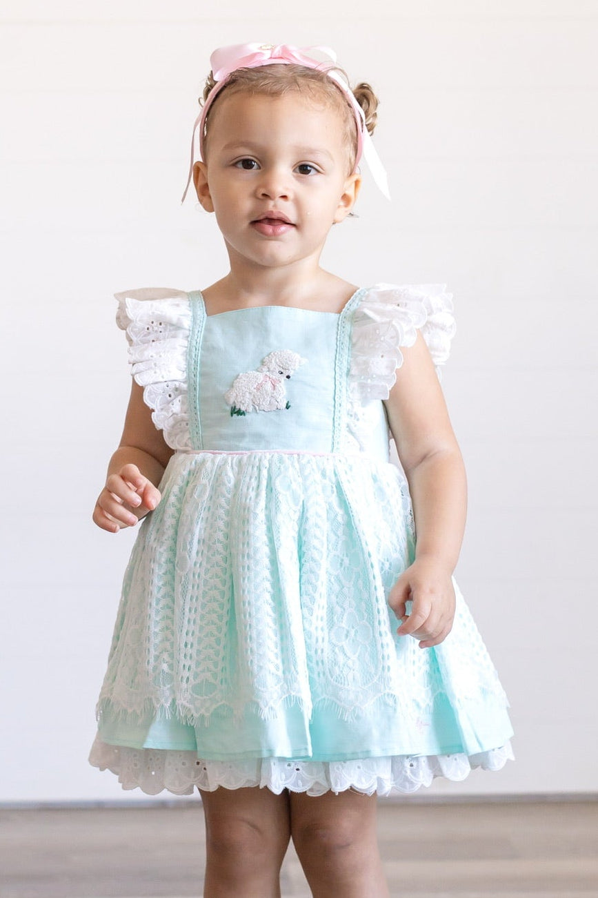 Vintage Lamb Dress or Tunic Set ~ Mint