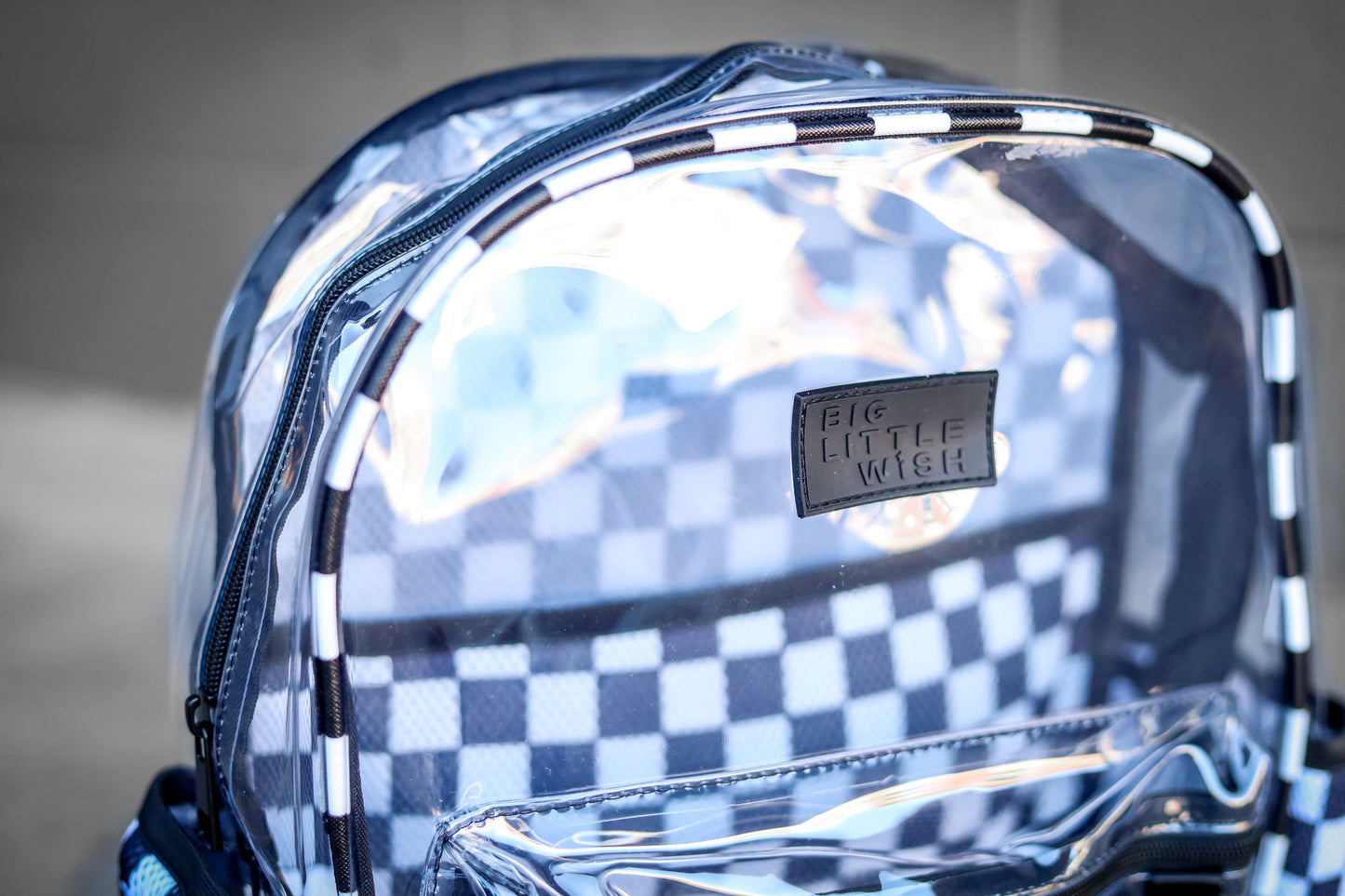 Kids Clear Checkered Backpack