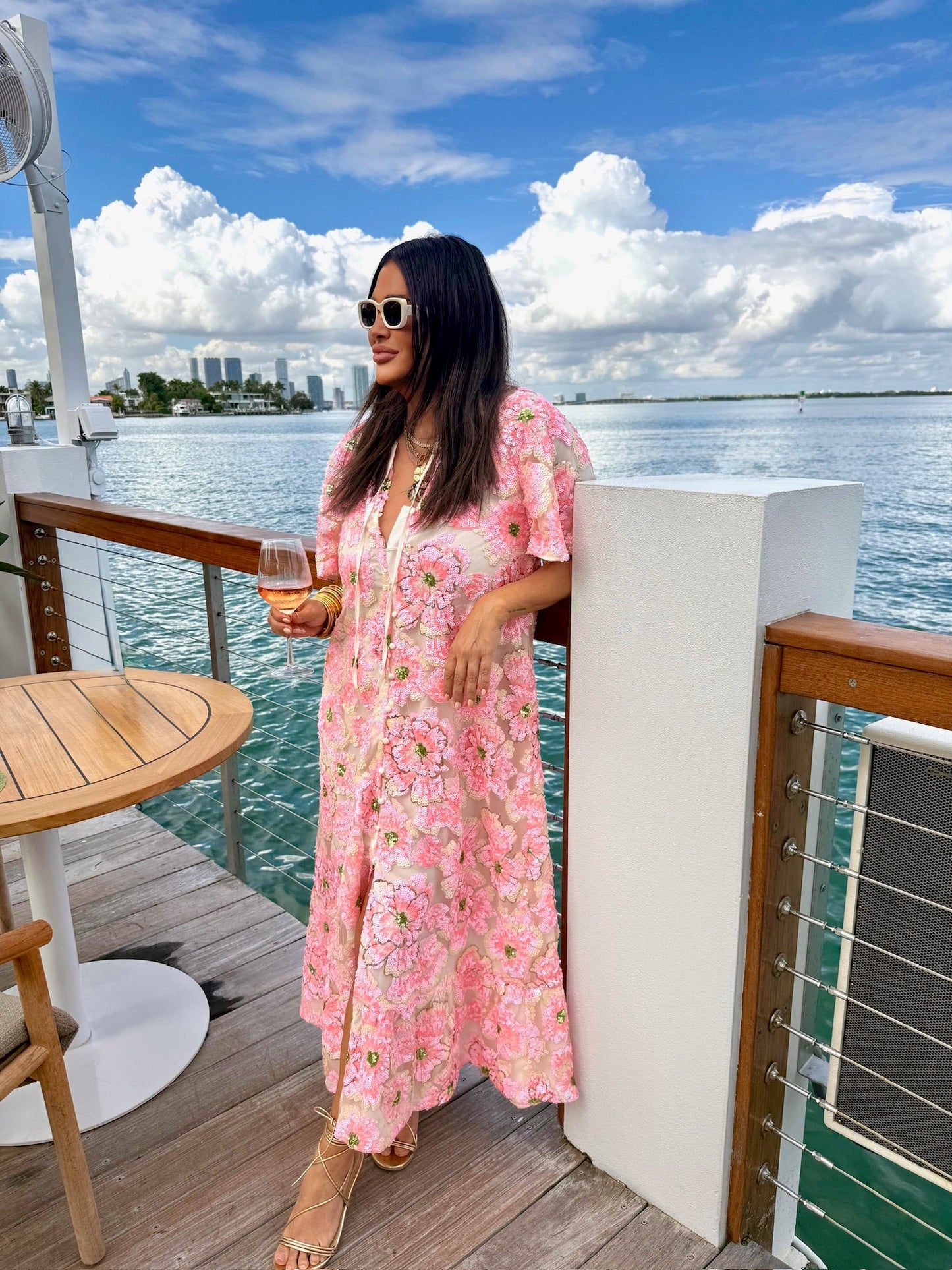 Talulah Caftan Maxi Dress - Pink Blossom
