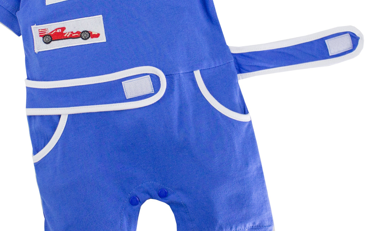 Blue Baby Racer Cotton Costume Romper