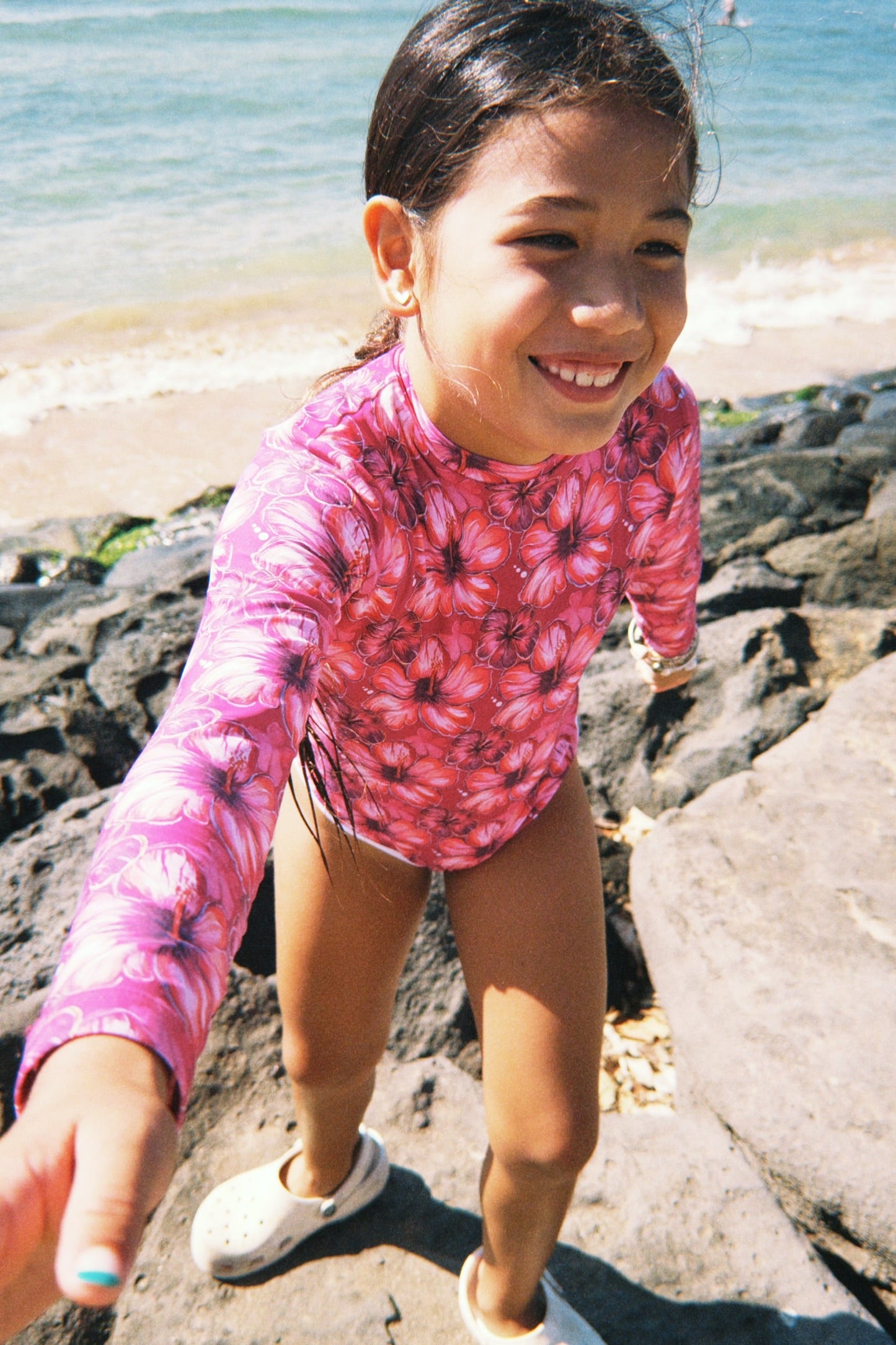 Lola One Piece Kids Swimsuit - Hibiscus Hunny- flawed