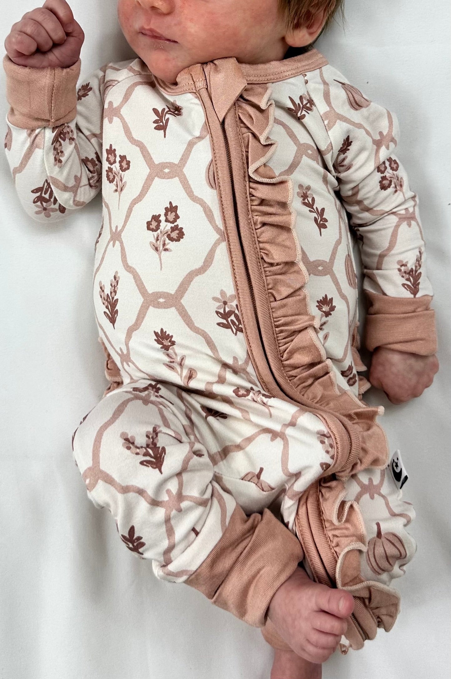 Autumn Blooms - Zipper Footie Pajamas