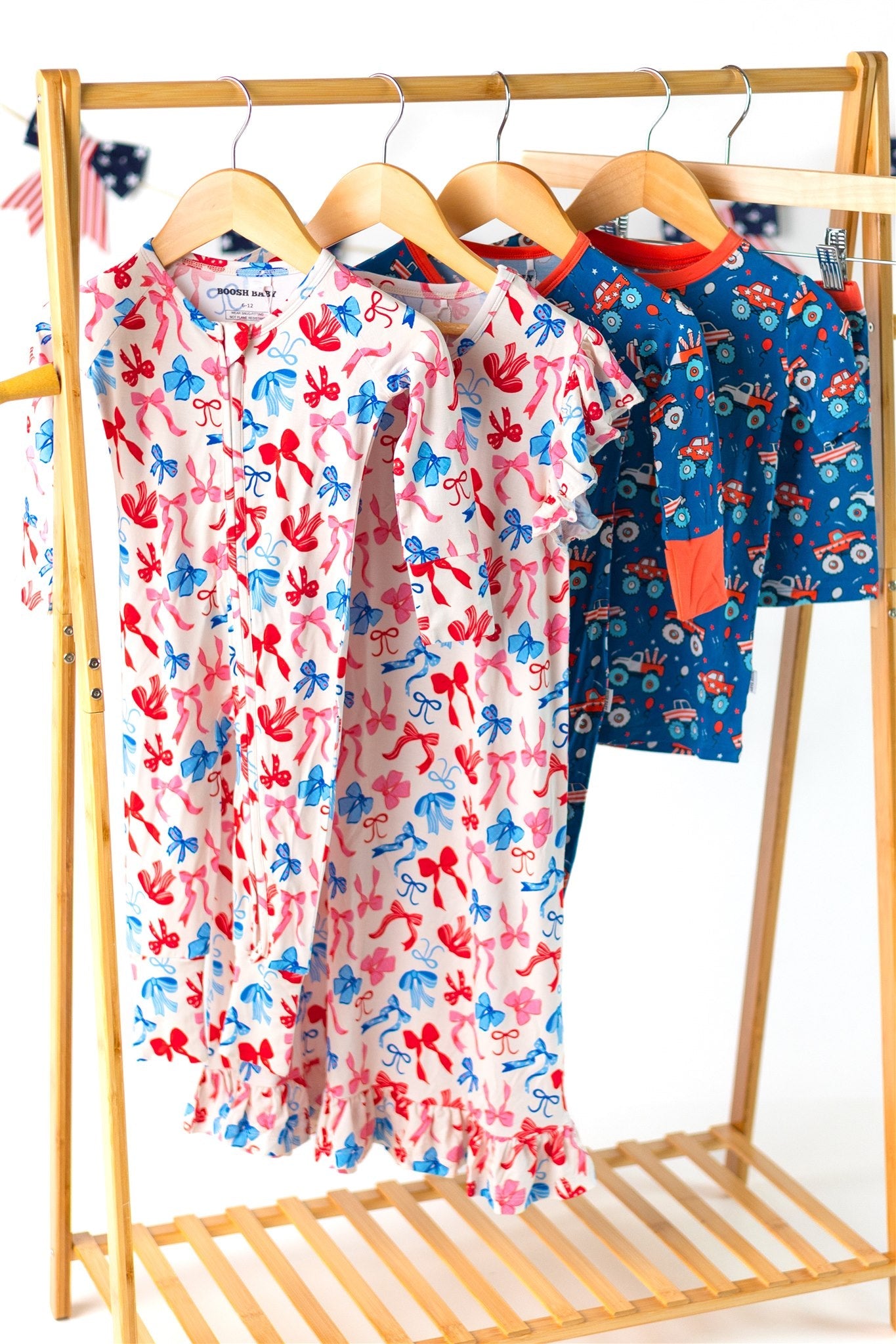 4th of July Monster Trucks & Rockets | Two Piece Short Sleeve Pajama Set