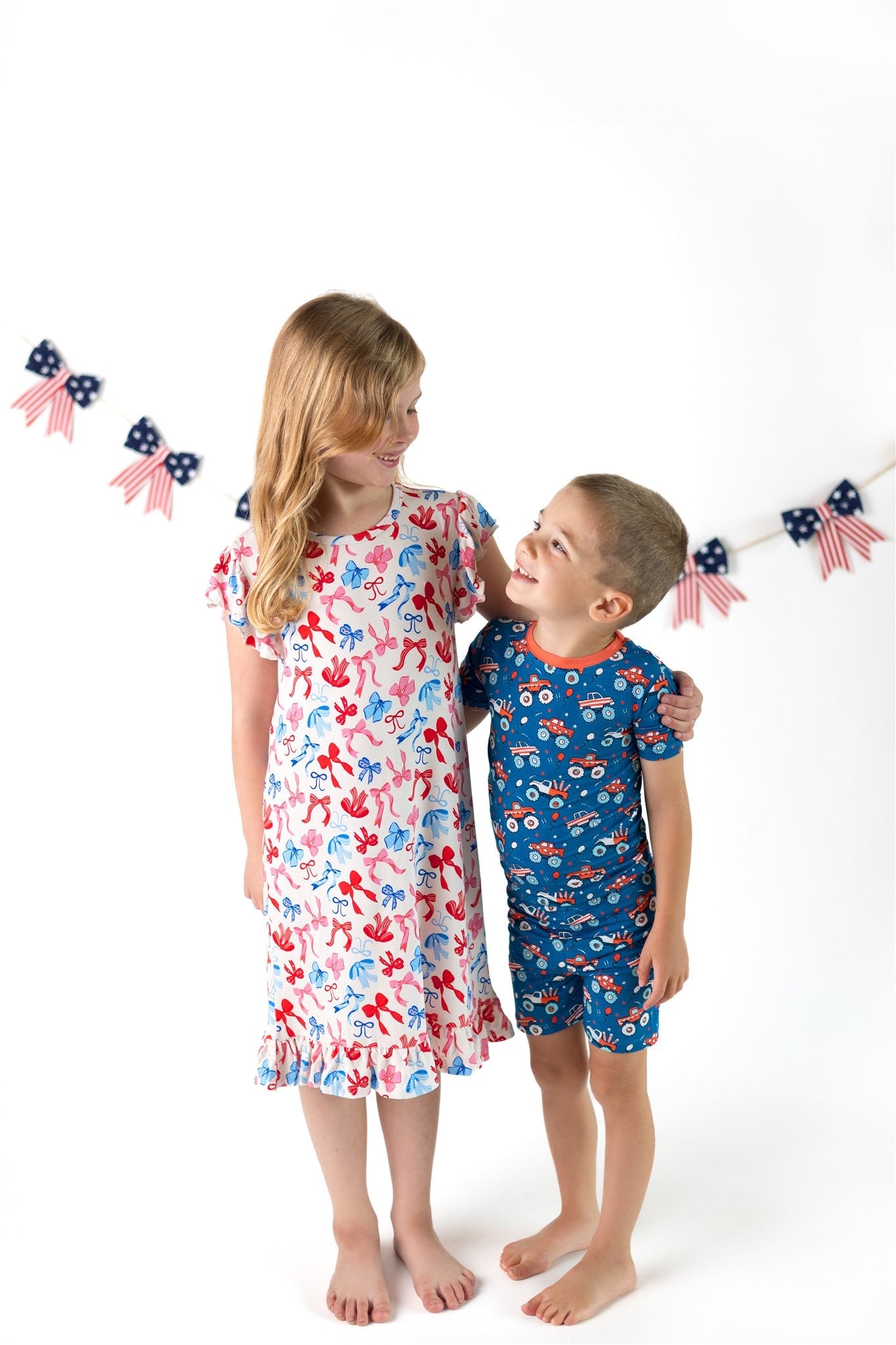 4th of July Monster Trucks & Rockets | Two Piece Short Sleeve Pajama Set