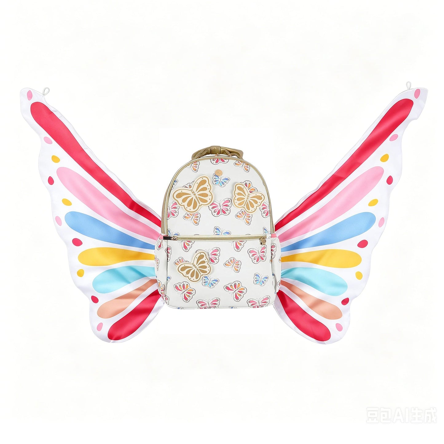 Gold Butterfly Backpack with Tuckaway Wings