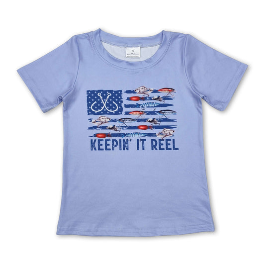 Keeping it Reel short sleeve lure fishing boy shirt