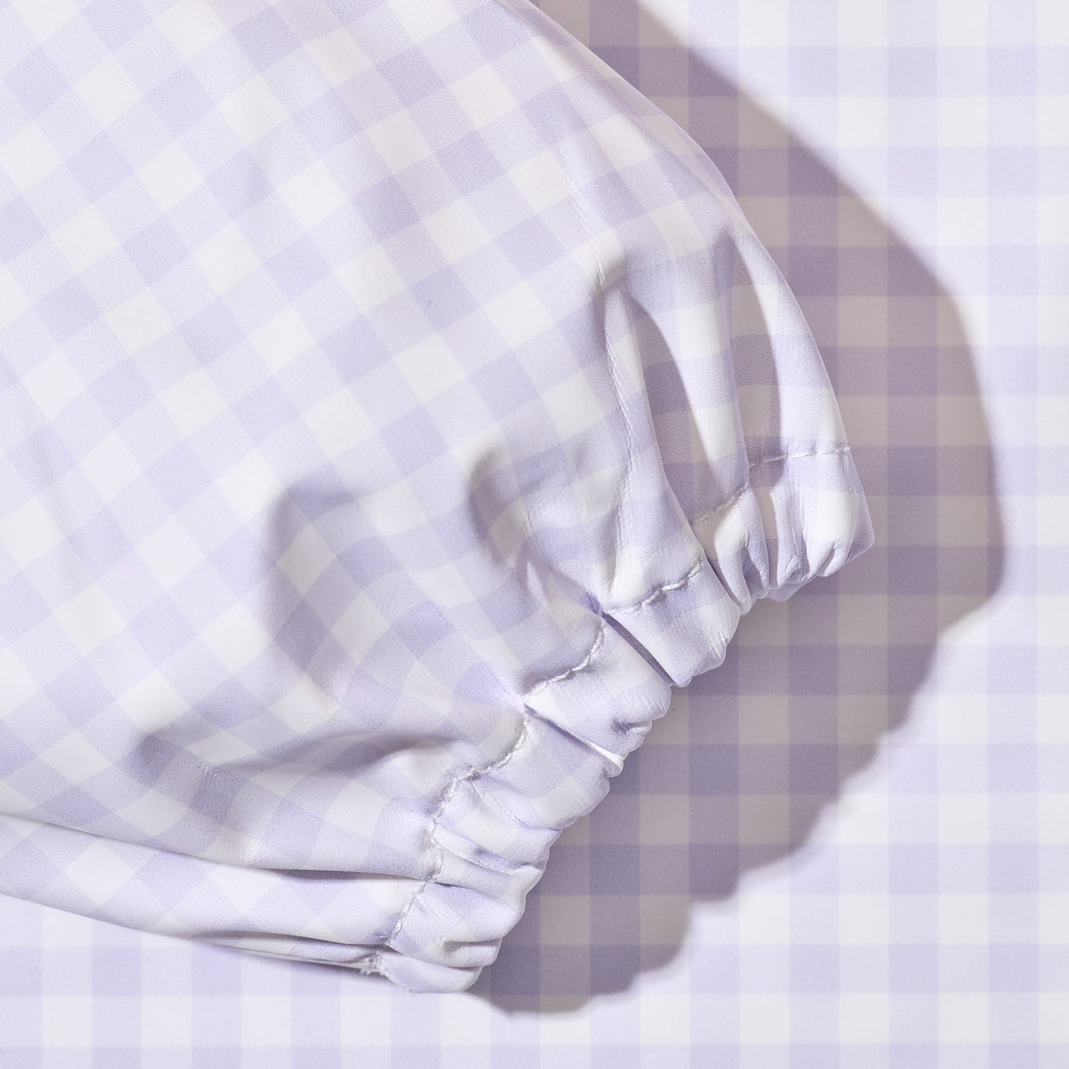 Magnetic Long Sleeve Bib - Violet Check