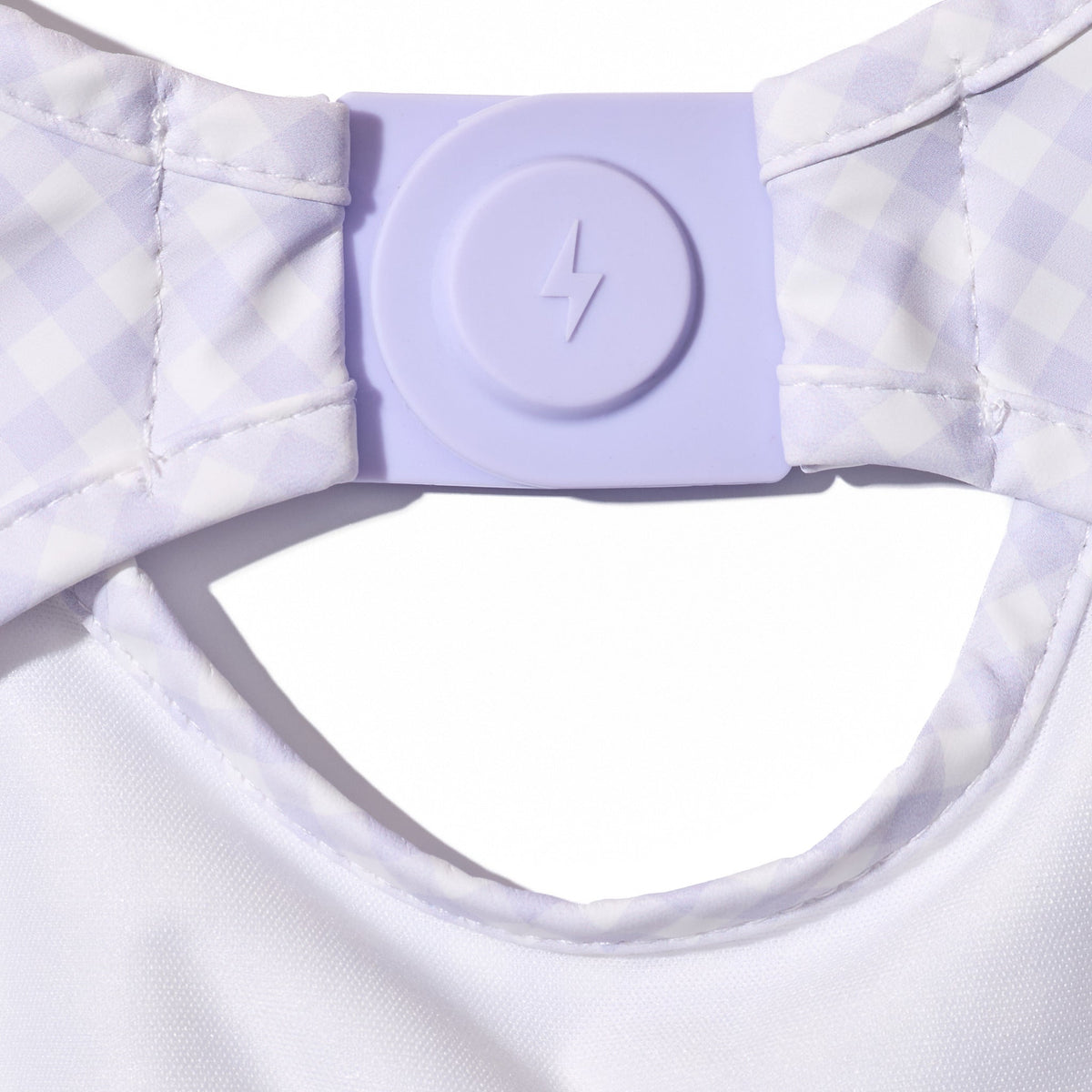 Magnetic Long Sleeve Bib - Violet Check