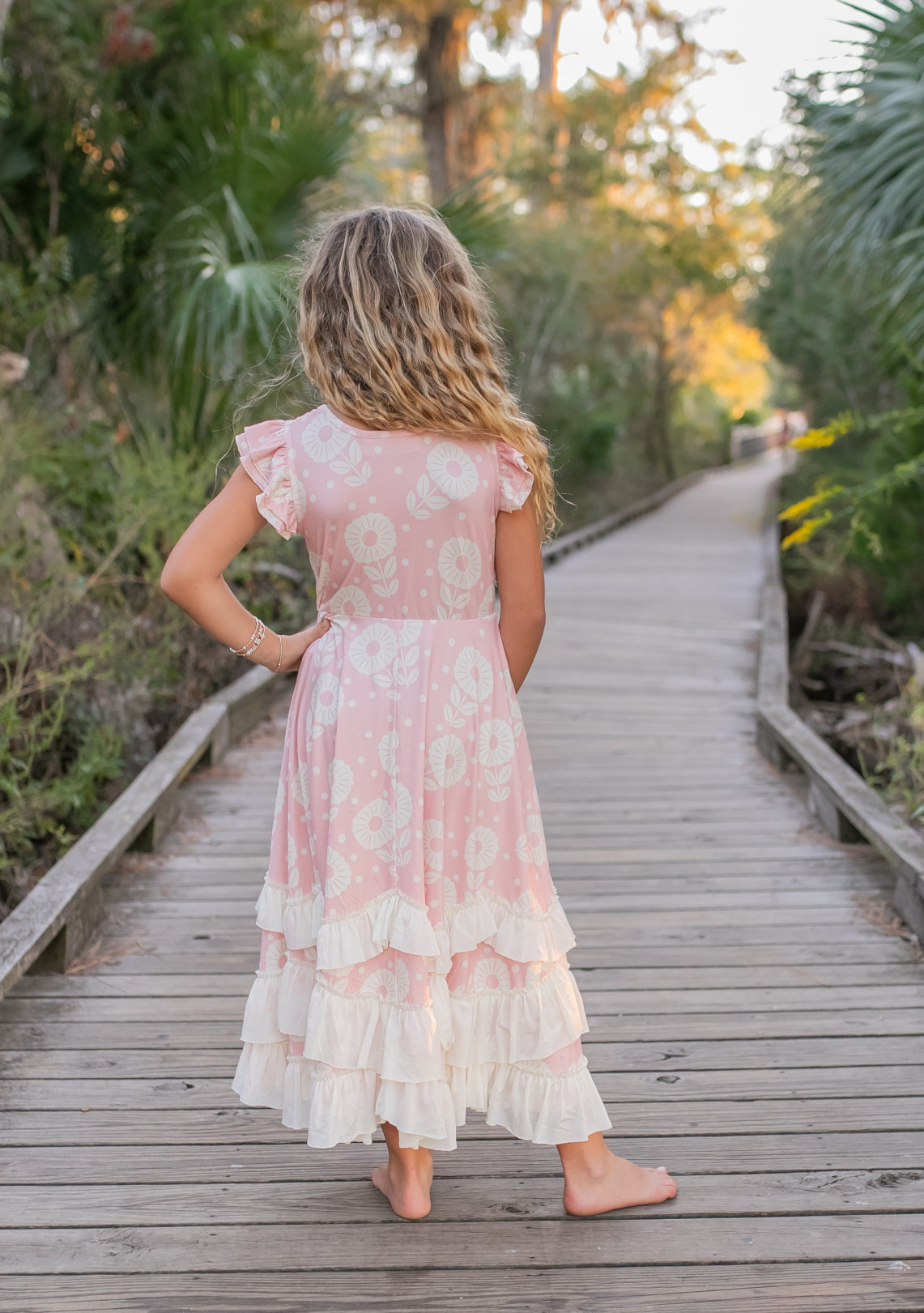 Bella Dusty Rose Ruffles Dress