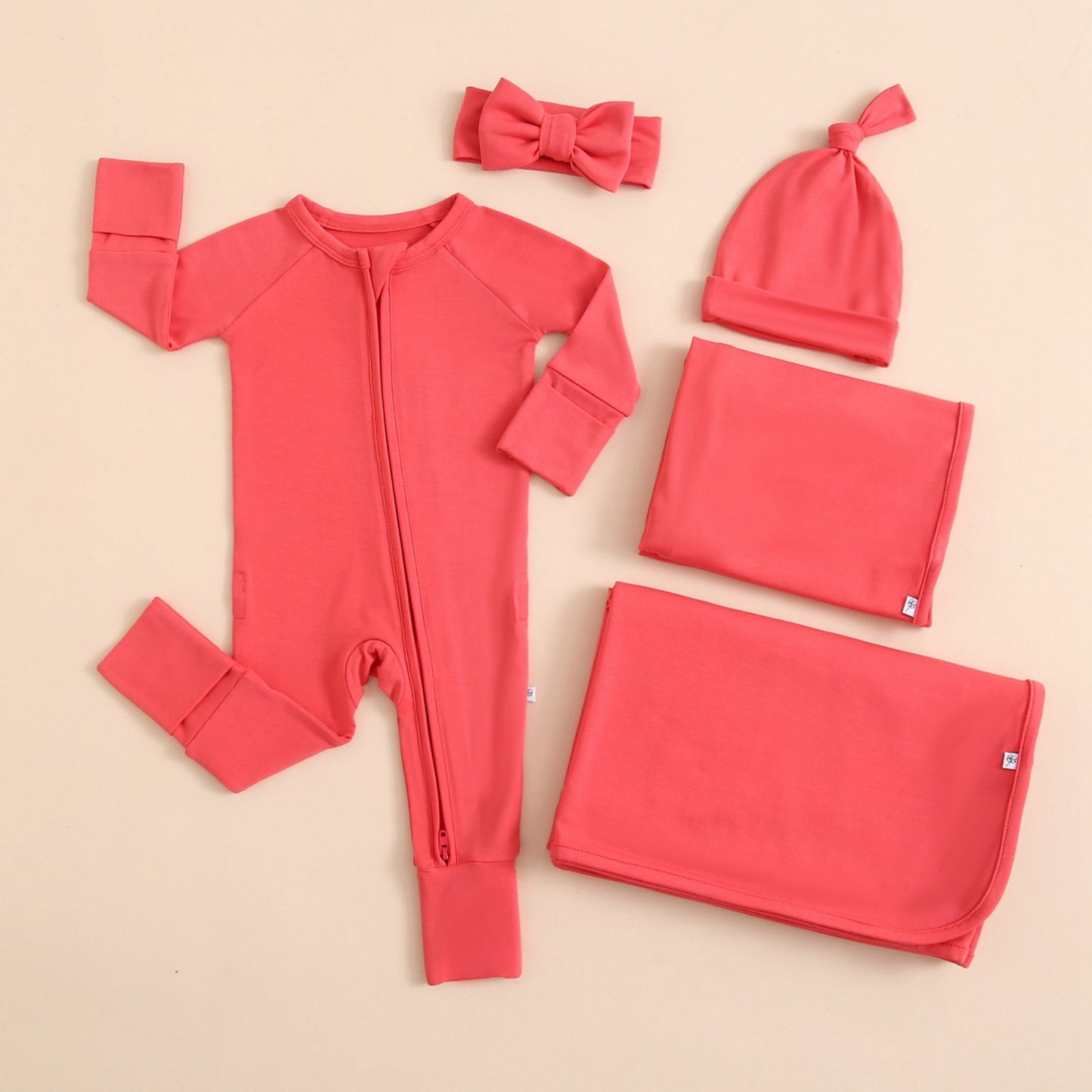 Berry Red Zippered Baby Romper
