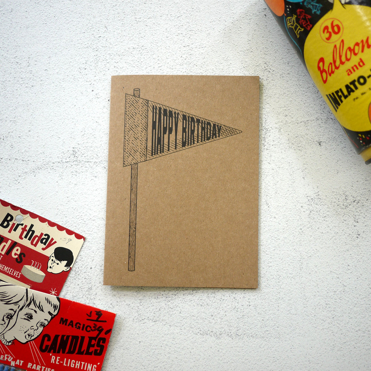 Mini Pennant Greeting Card HAPPY BIRTHDAY
