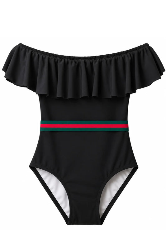 Black Swimsuit with Belt