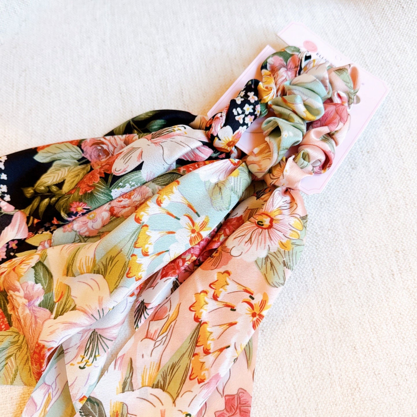 Blooming Festival Scarf Hair Scrunch Set Of 3