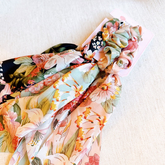 Blooming Festival Scarf Hair Scrunch Set Of 3