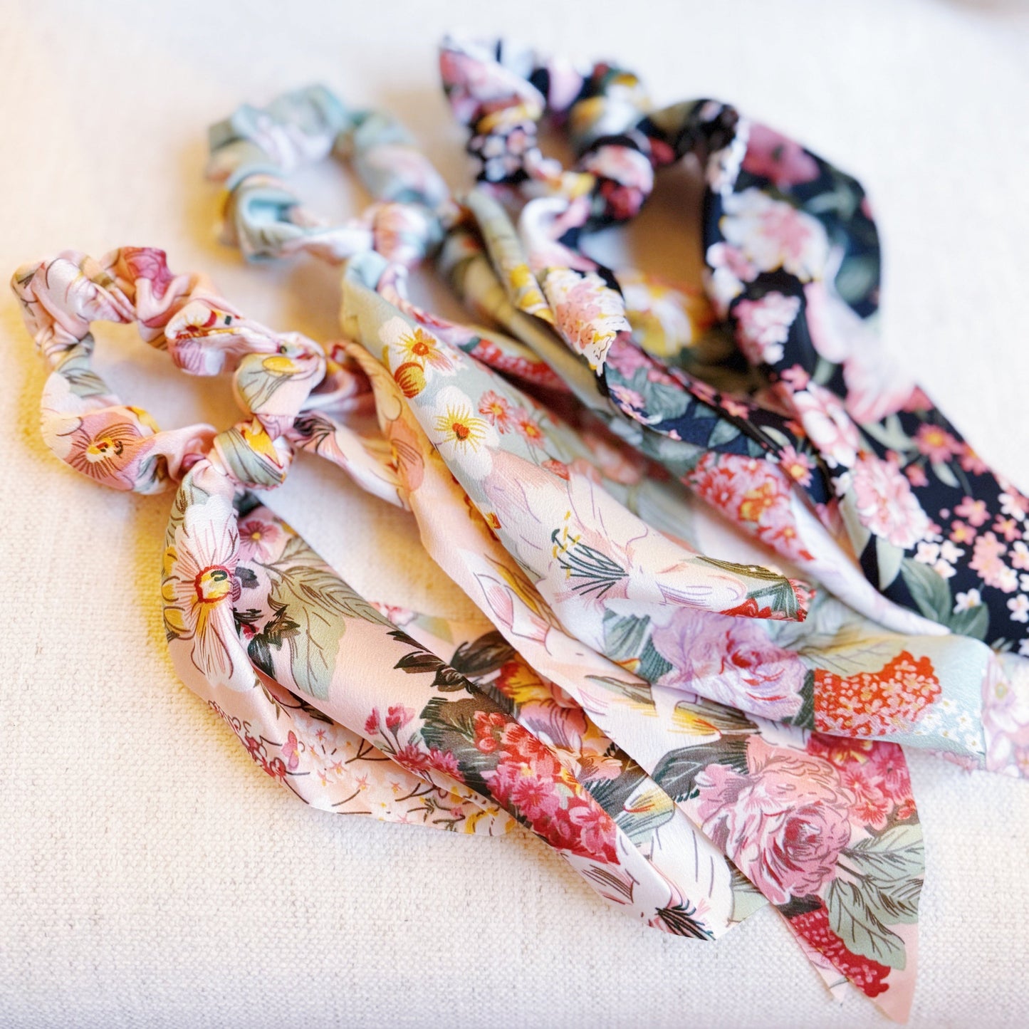 Blooming Festival Scarf Hair Scrunch Set Of 3