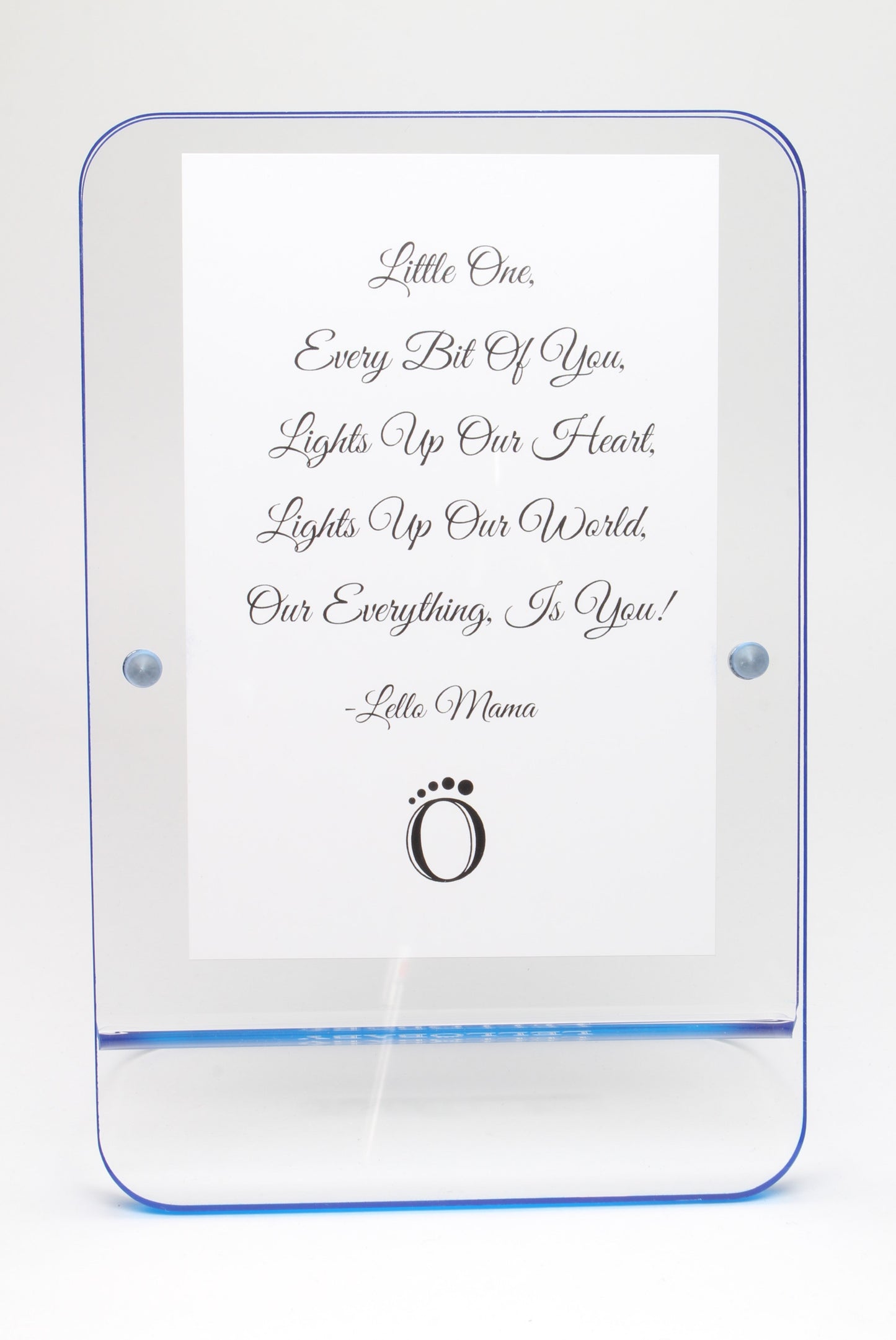 LELLOBABY™ - Acrylic Picture Frame Blue Border (For 4" x 6" Vertical Photos)