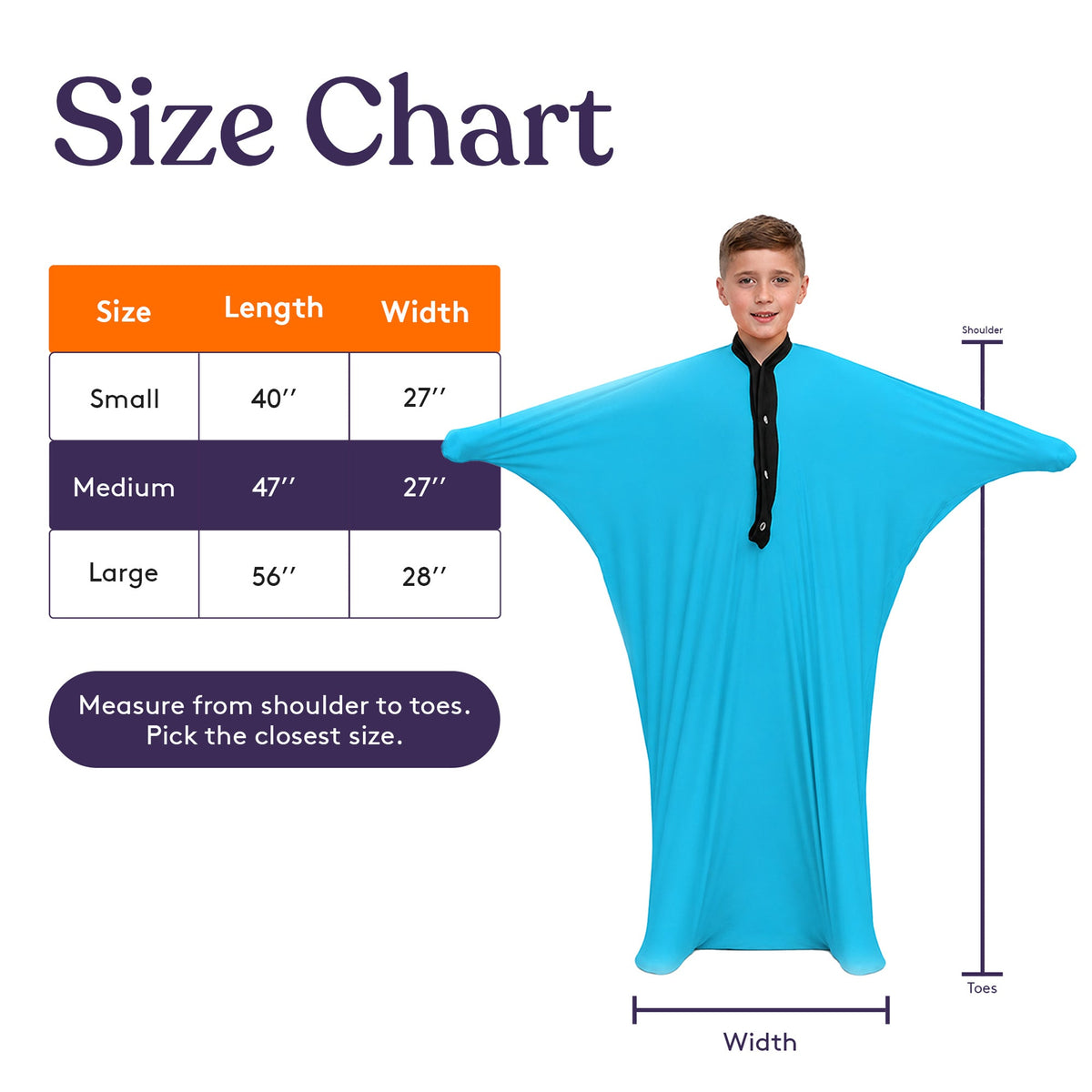 Sensory Stretchy Body Sock - New Snap Closure