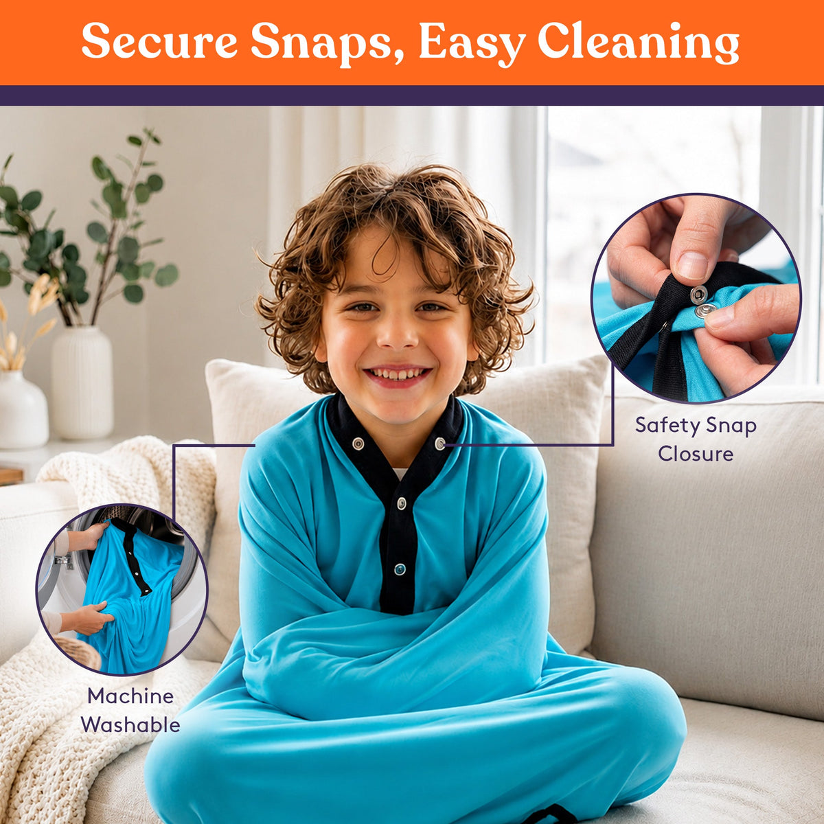 Sensory Stretchy Body Sock - New Snap Closure