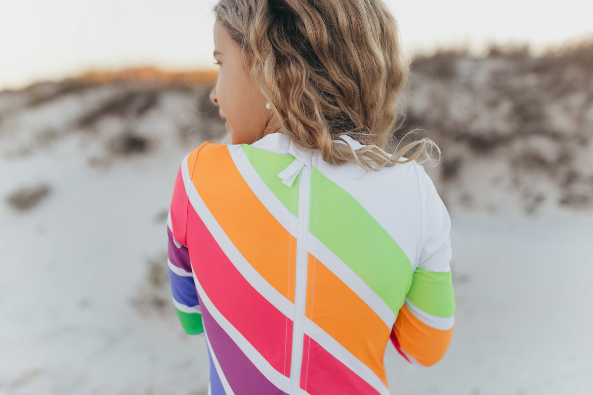 Bright Stripe Zip Swimsuit